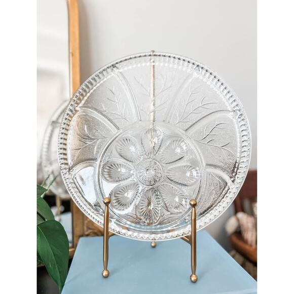 Indiana Glass “Tree of Life” Divided Deviled Egg & Relish Tray - Picture 2 of 4